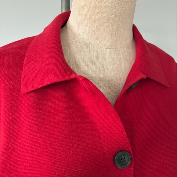 J. Crew Cardinal Red Polo Cardigan Knit Sweater - Picture 4 of 10